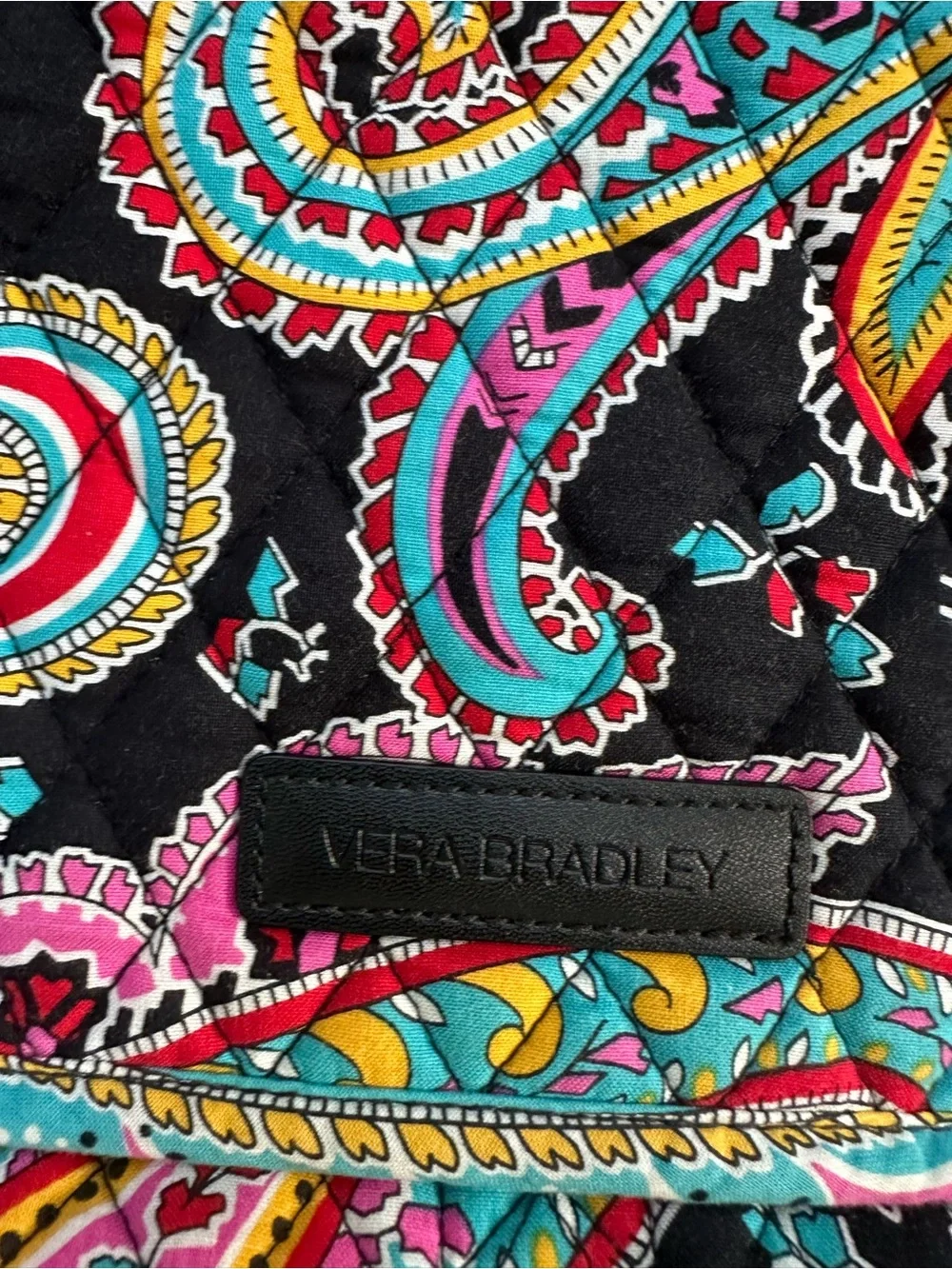 Vera Bradley Parisian Paisley Quilted Messenger Laptop Commuter Bag EUC